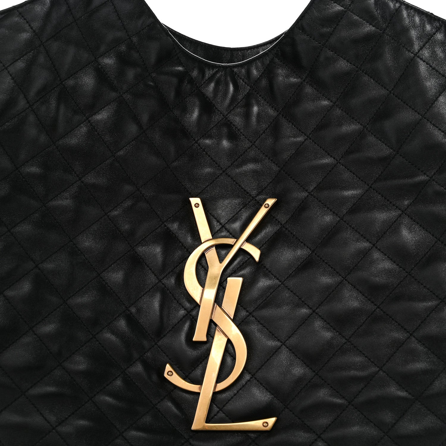 Saint Laurent Lambskin Quilted Maxi Icare Shopping Tote Black 9 of 15
