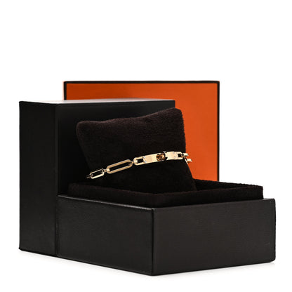 Hermes 18K Yellow Gold Diamond PM Kelly Chaine Bracelet SH 4 of 4