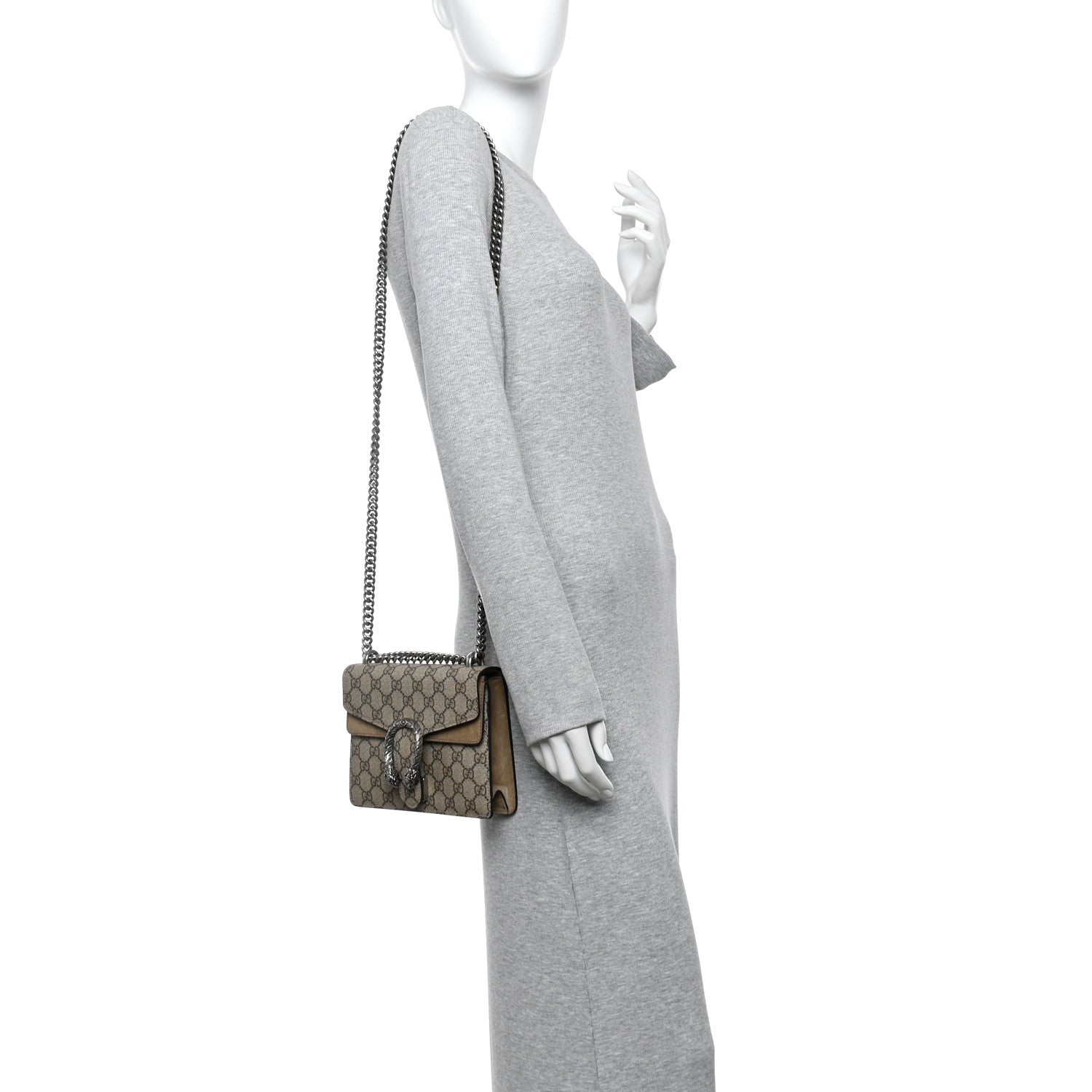 Gucci GG Supreme Monogram Mini Dionysus Shoulder Bag Taupe 2 of 10