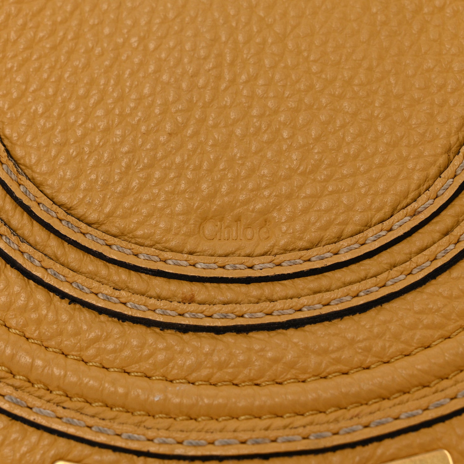 Chloe Calfskin Mini Marcie Round Crossbody Bag Honey Gold 6 of 12