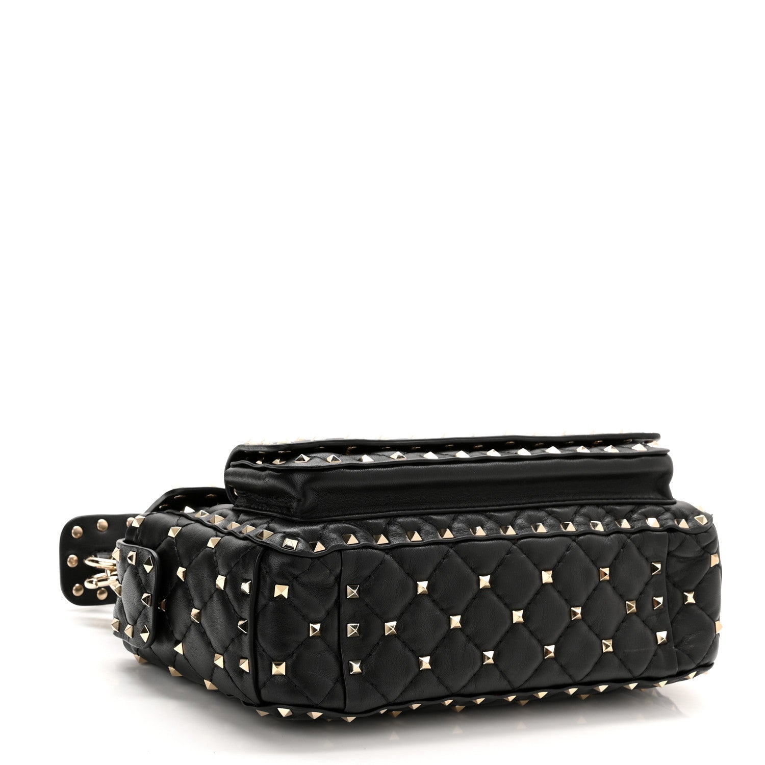 Valentino Garavani Lambskin Medium Rockstud Spike Shoulder Bag Black 3 of 8