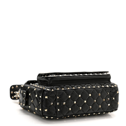 Valentino Garavani Lambskin Medium Rockstud Spike Shoulder Bag Black 3 of 8