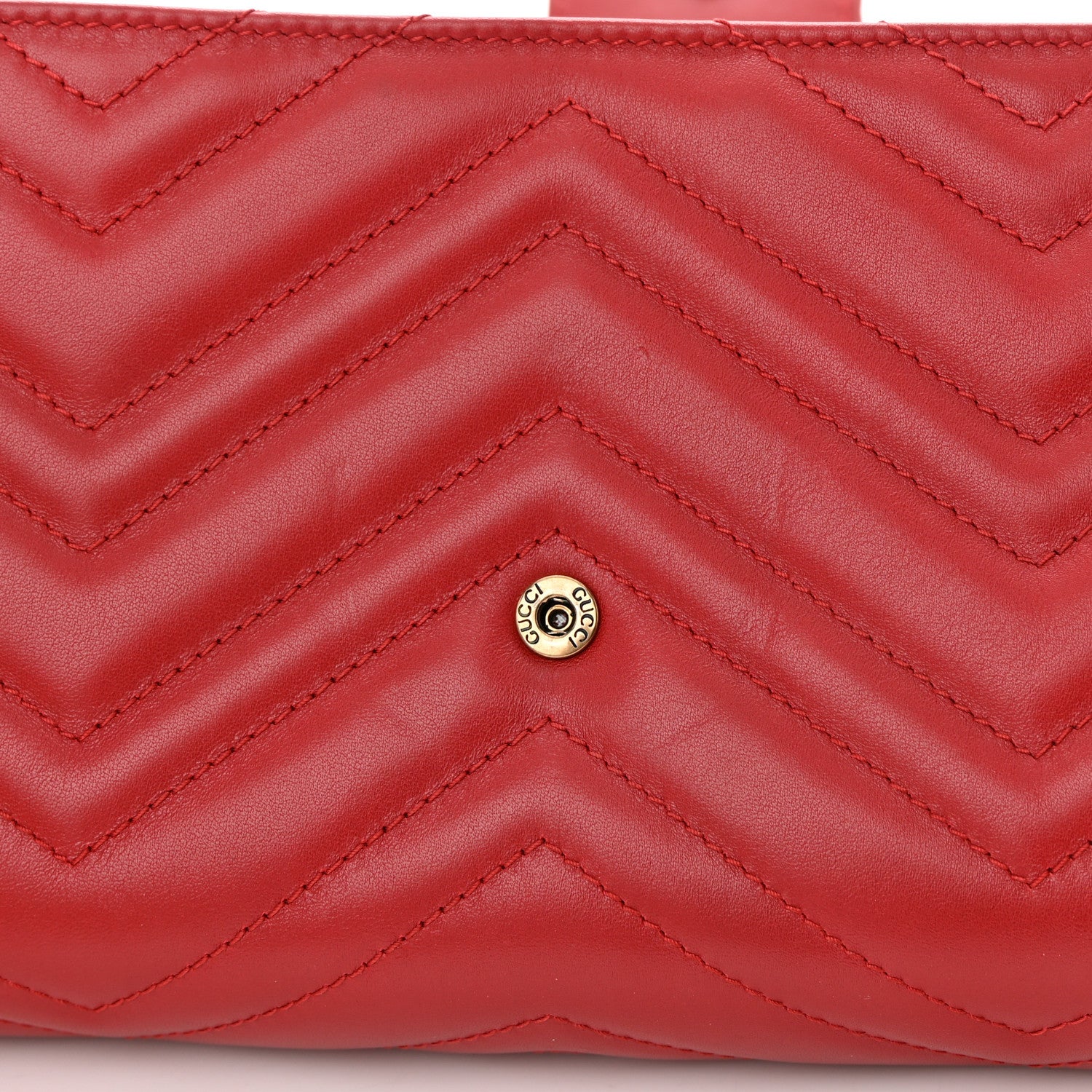 Gucci Calfskin Matelasse GG Marmont Chain Wallet Hibiscus Red 12 of 12