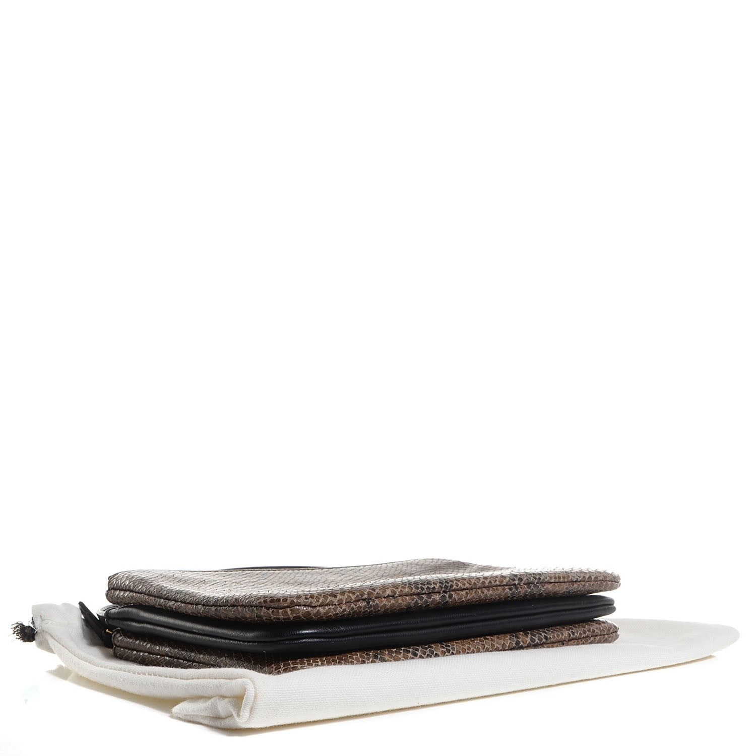 Celine Python Embossed Small Trio Crossbody Bag Khaki 4 of 7