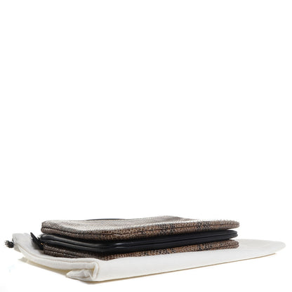 Celine Python Embossed Small Trio Crossbody Bag Khaki 4 of 7