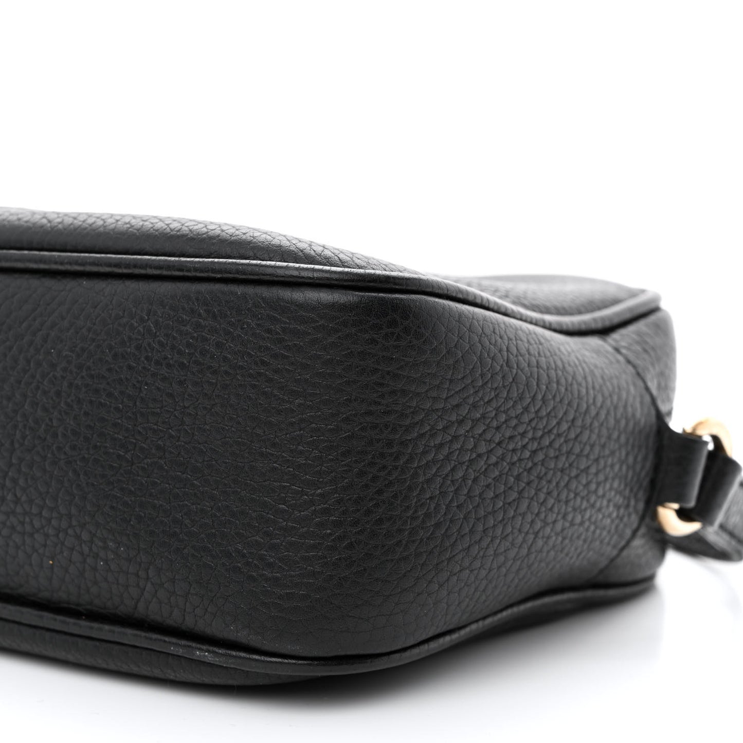 Pebbled Calfskin Small Soho Disco Bag Black