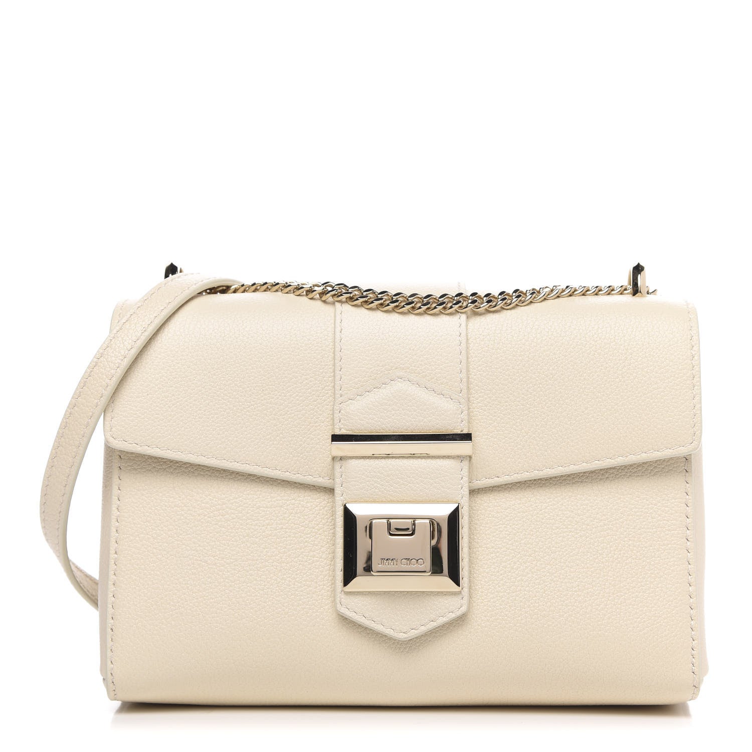 Jimmy Choo Grainy Calfskin Small Marianne Shoulder Bag Linen 1 of 9