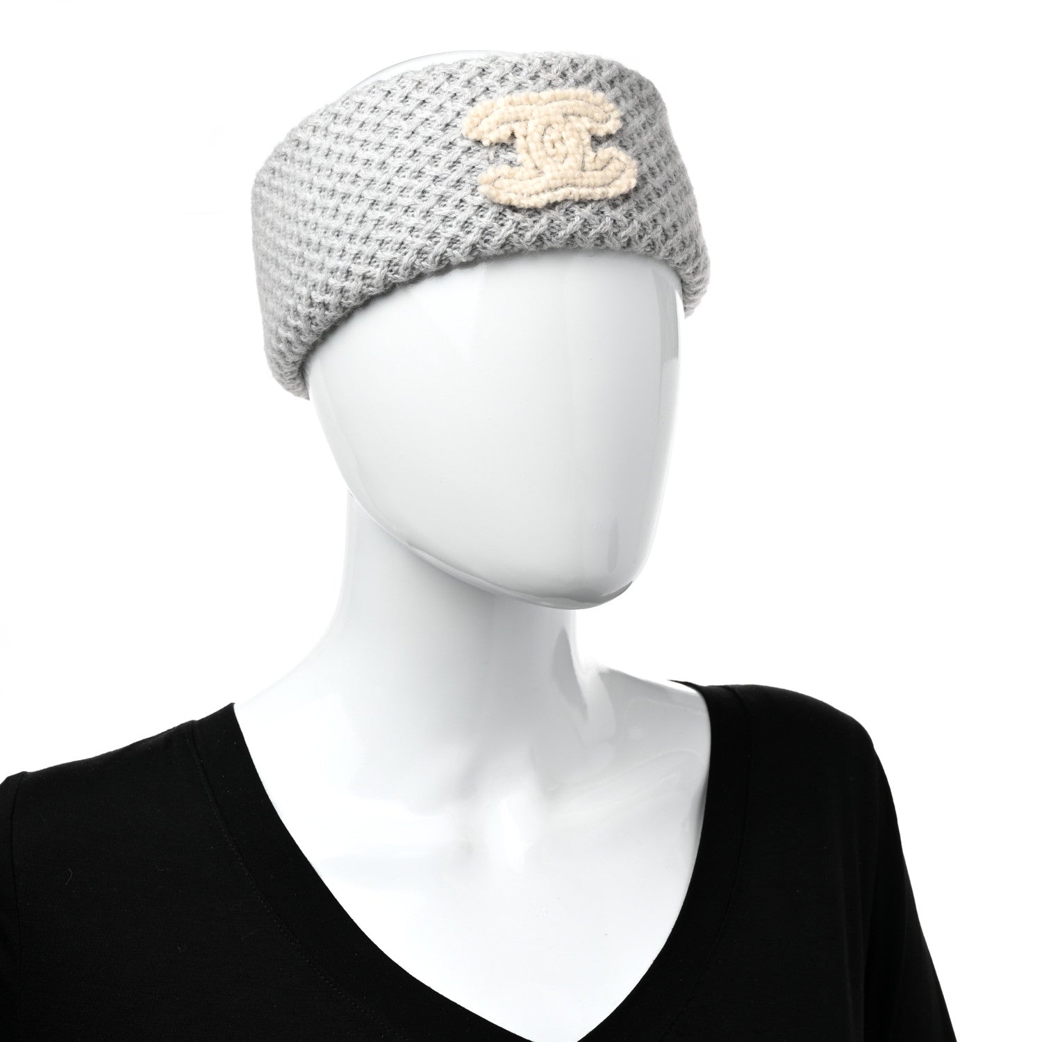 Chanel Cashmere CC Headband Grey 2 of 8