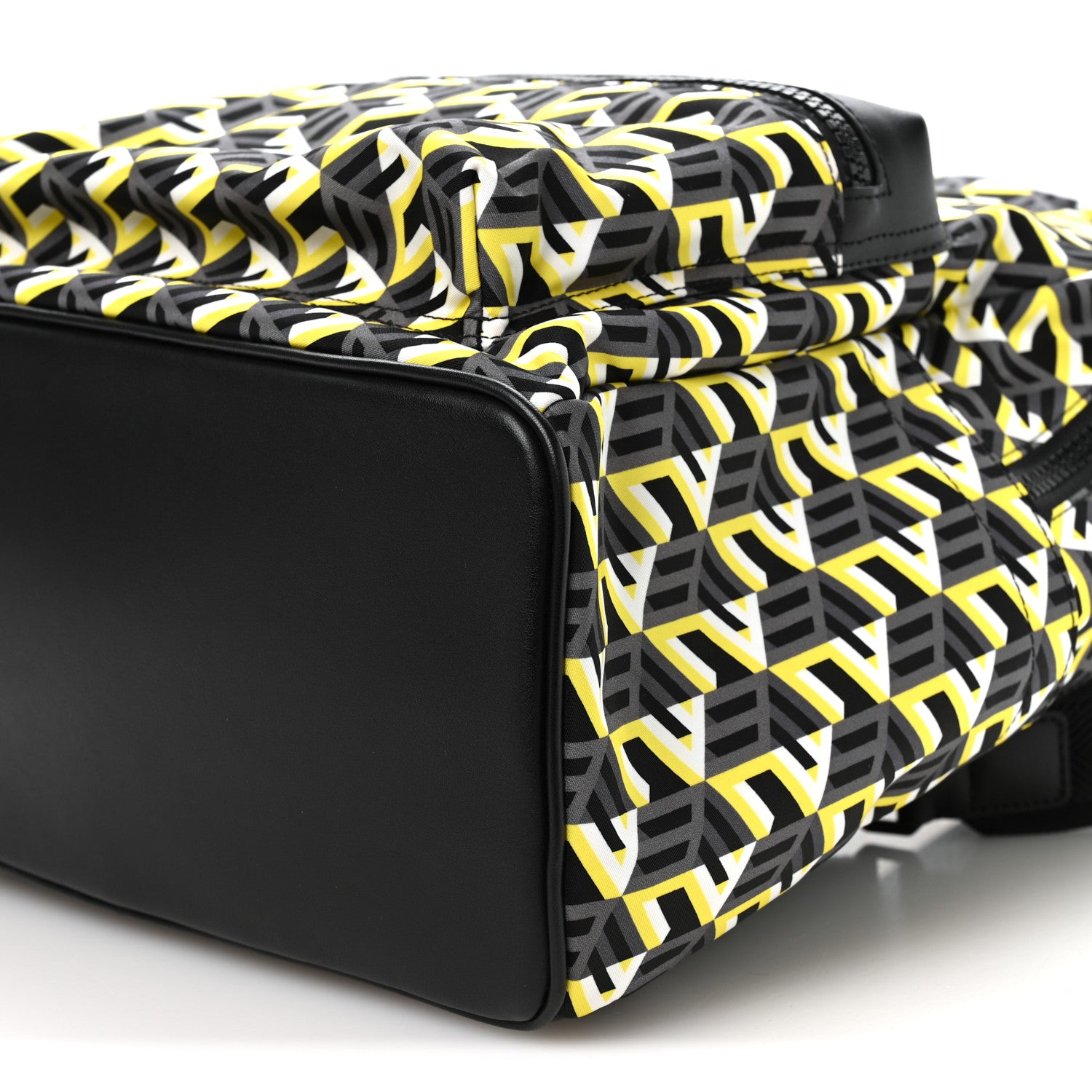 MCM Cubic Monogram Medium Backpack Black Yellow 10 of 10