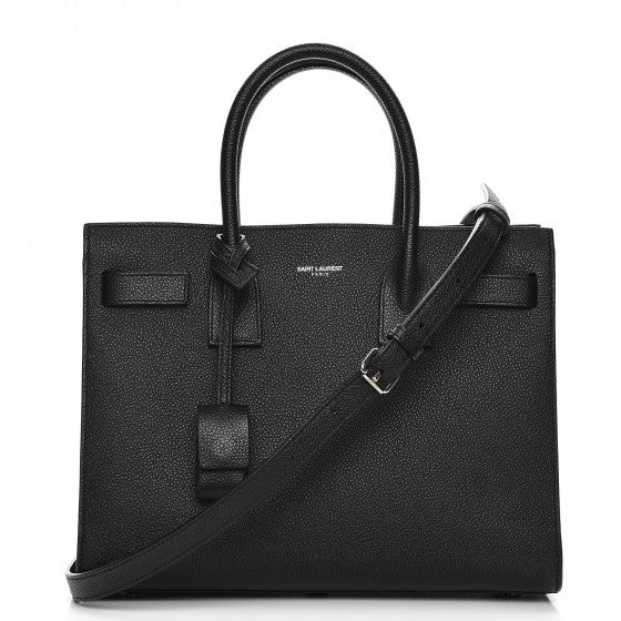 Grained Calfskin Baby Sac De Jour Black