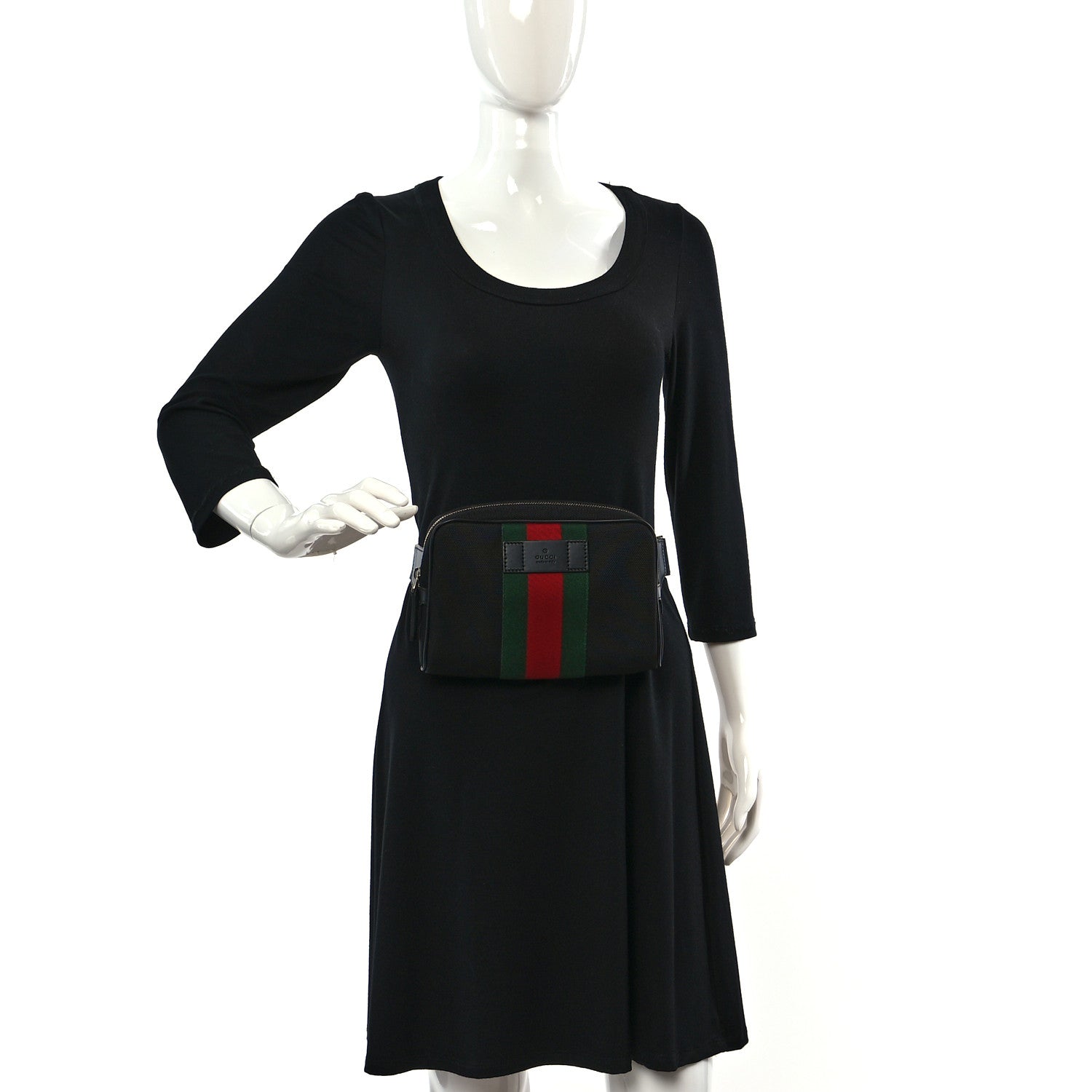 Gucci Canvas Web Slim Belt Bag Black 2 of 8