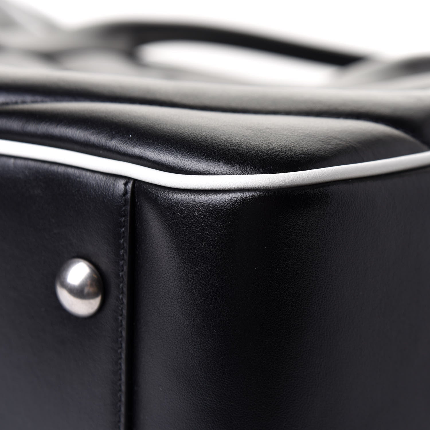 Saint Laurent Calfskin Medium Miles Logo Bowler Duffel Bag Black 10 of 12