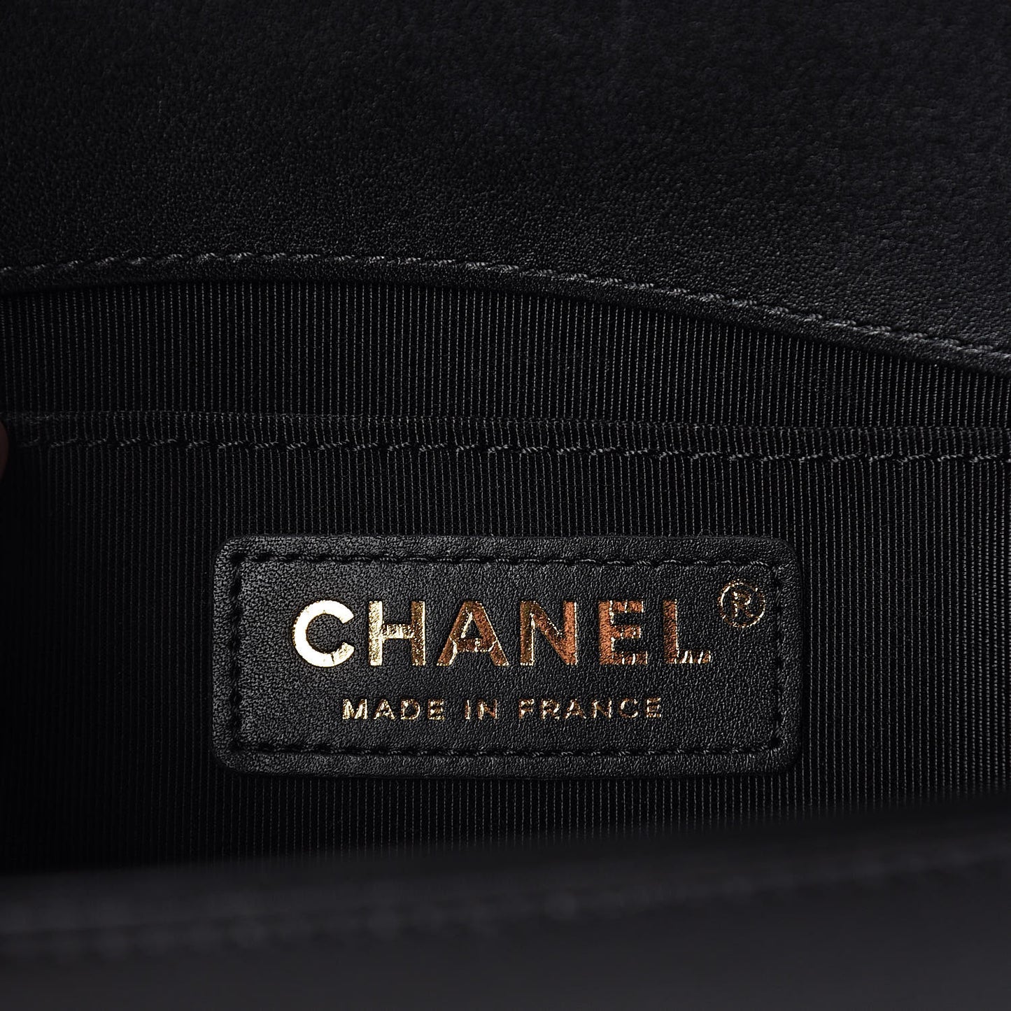 Lambskin Chevron Quilted Small Boy Flap Black