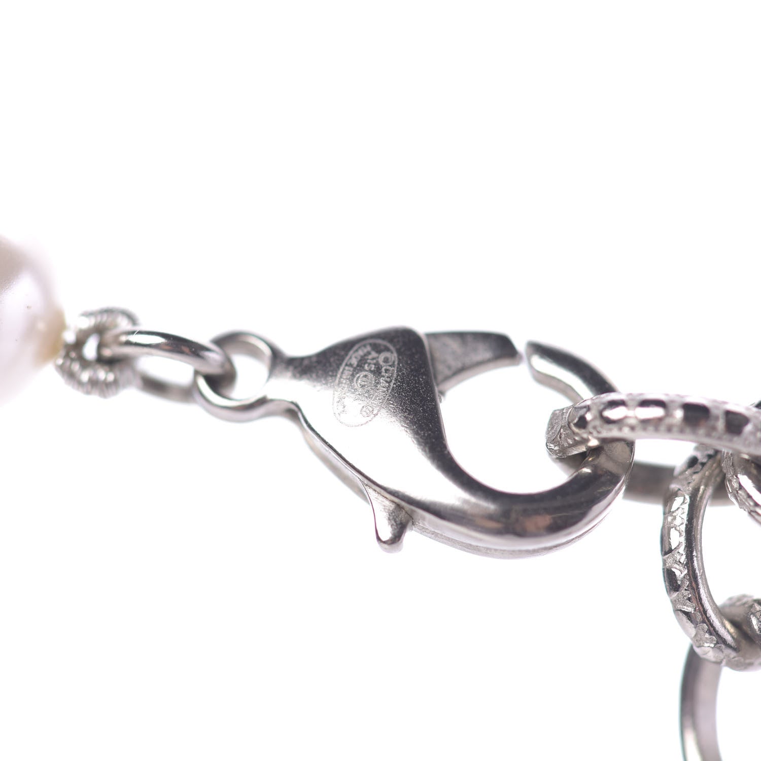 Chanel Pearl CC Short Necklace Silver 5 of 7