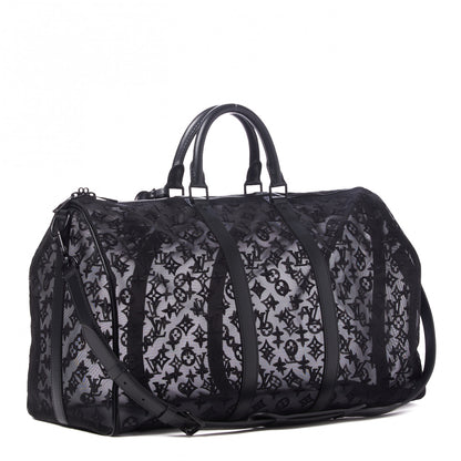 Louis Vuitton Monogram See Through Keepall Bandouliere 50 Black 3 of 9