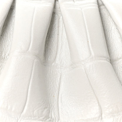 Balenciaga Extra Supple Calfskin Crocodile Embossed Le Cagole Mini Purse With Chain White 12 of 17
