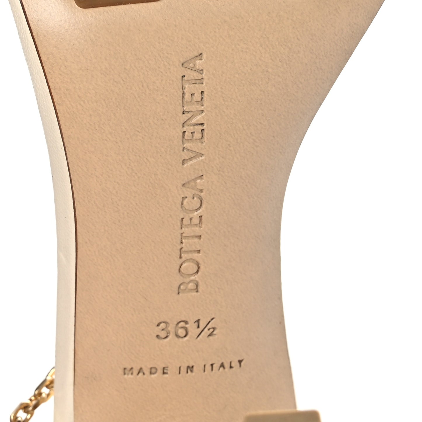 Lambskin Stretch Chain Strap 90mm Sandals 36.5 Sea Salt