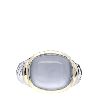 David Yurman Sterling Silver 14K Yellow Gold Chalcedony 14mm Noblesse Ring 53 6.5 1 of 7
