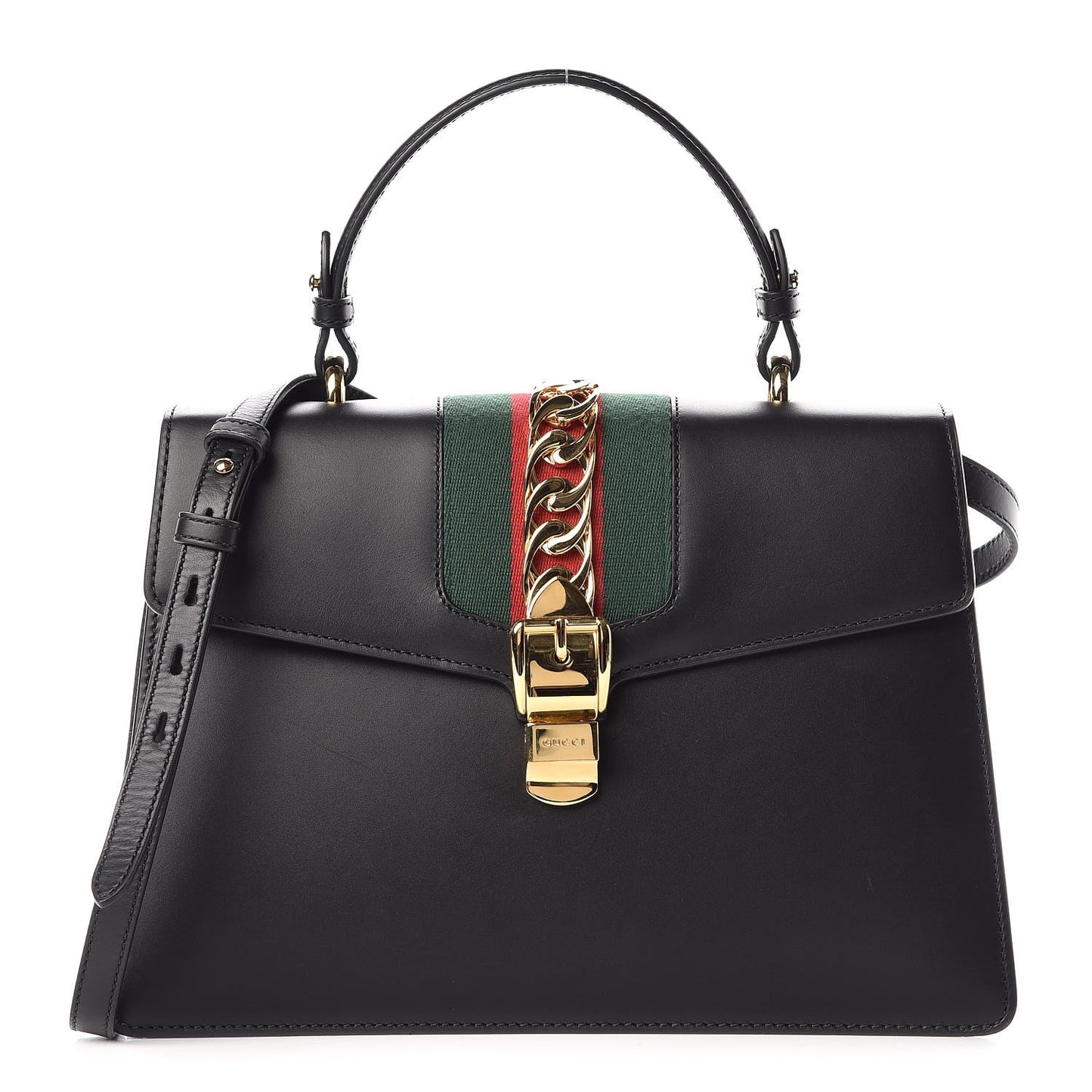 Calfskin Medium Sylvie Top Handle Bag Black