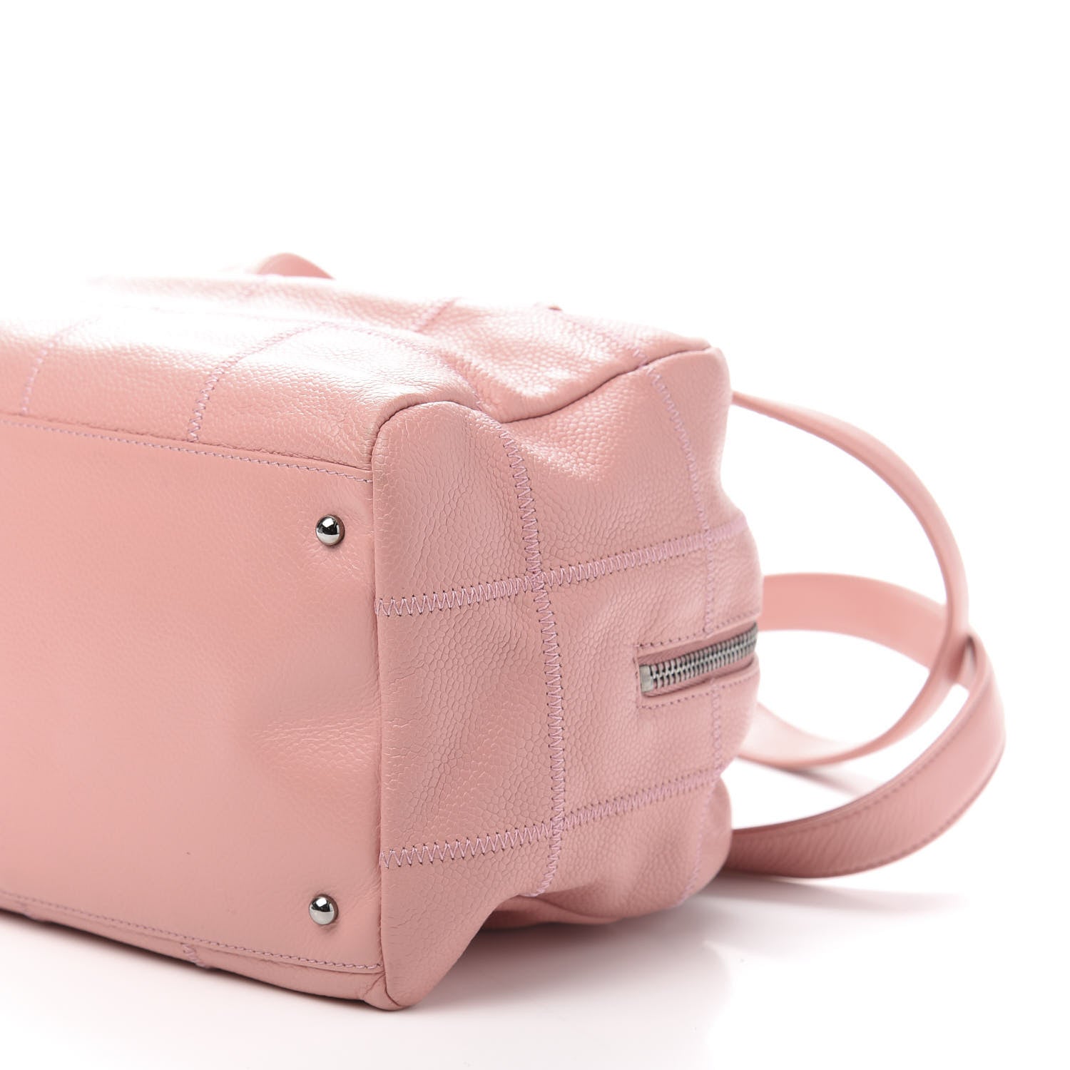 Chanel Caviar Square Stitched Bowler Pink 9 of 11