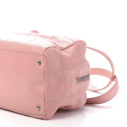 Chanel Caviar Square Stitched Bowler Pink 9 of 11