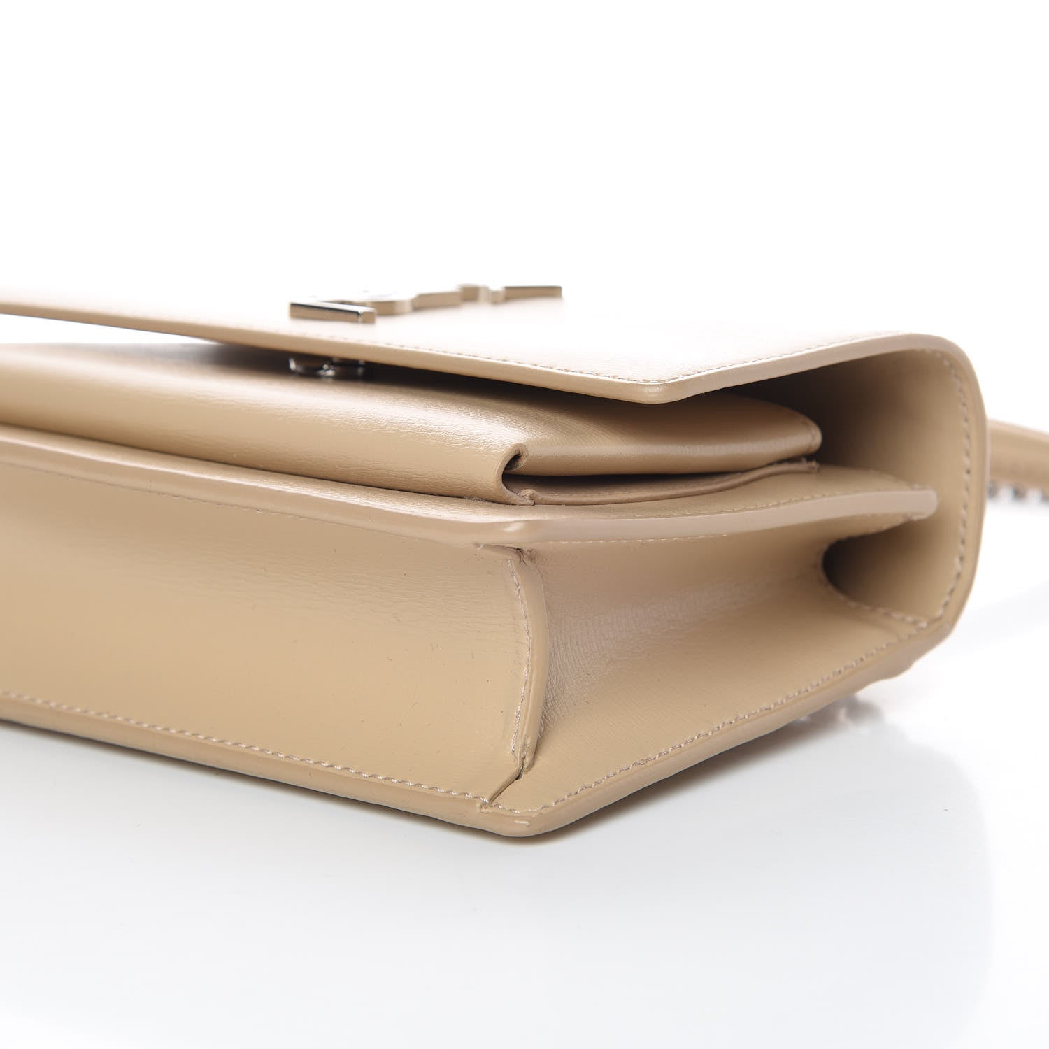 Saint Laurent Calfskin Monogram Sunset Chain Wallet Nude Powder 6 of 11