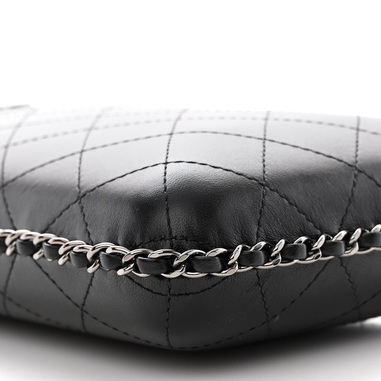 Chanel Lambskin Quilted Chain Around Phone Holder Black 9 of 11