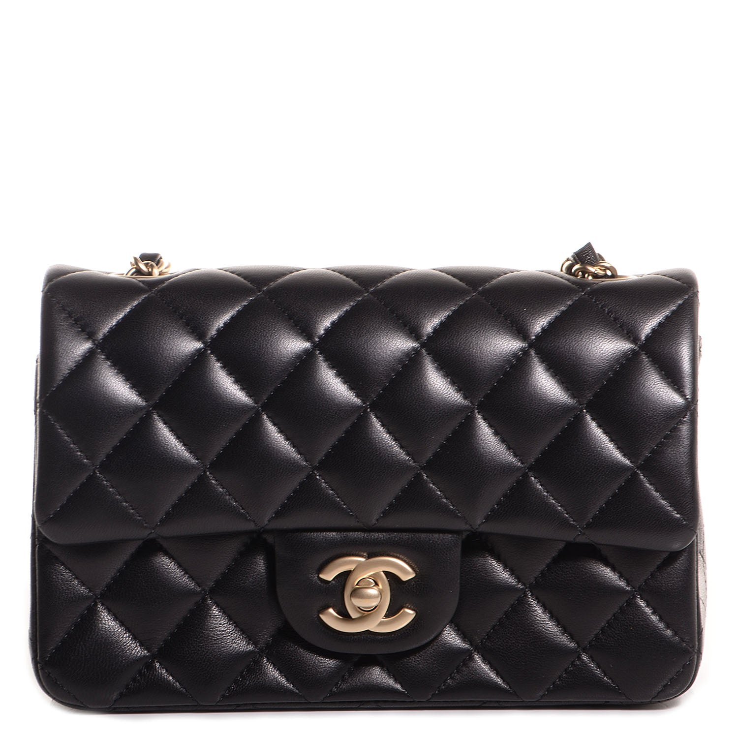 Chanel Lambskin Quilted Mini Rectangular Flap Black 1 of 20