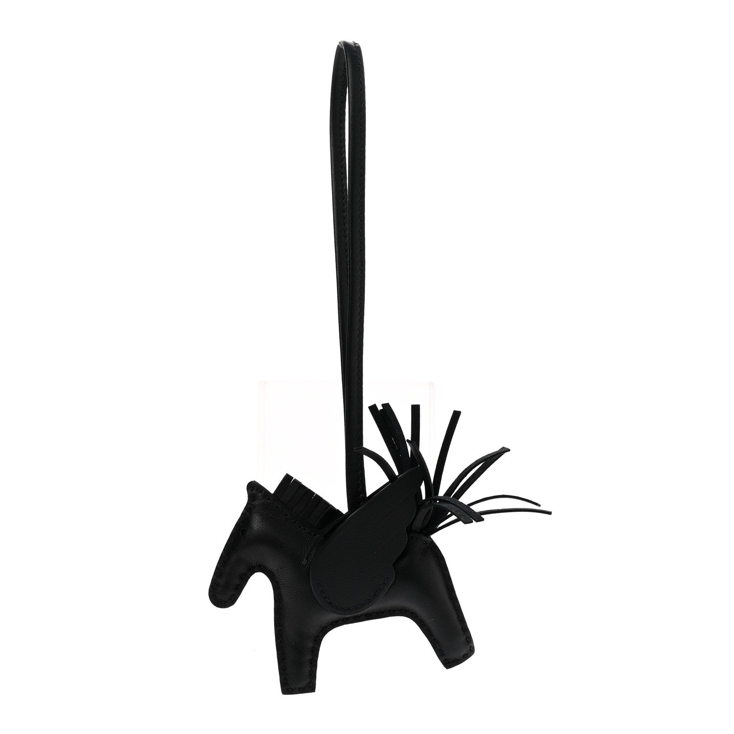 Hermes Milo Lambskin Grigri Rodeo Pegase Horse Bag Charm PM So Black 1 of 5