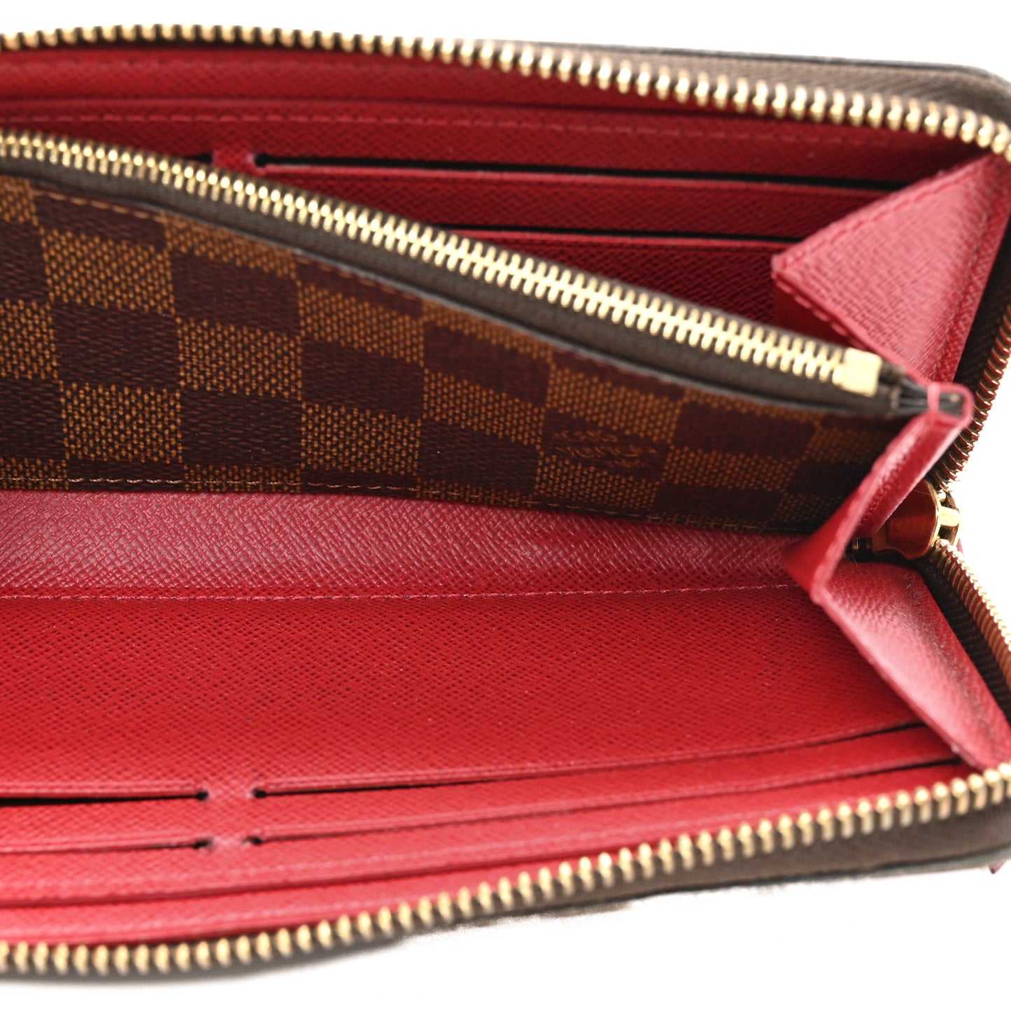 Damier Ebene Clemence Wallet Cherry