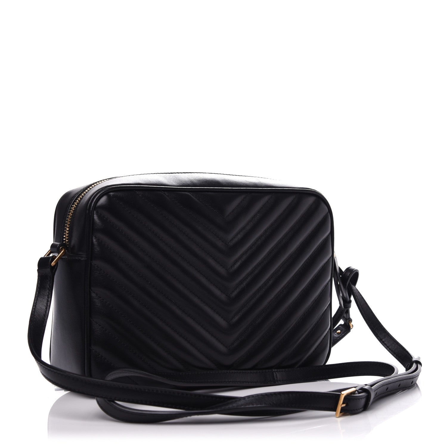 Saint Laurent Calfskin Matelasse Monogram Lou Camera Bag Black 3 of 9