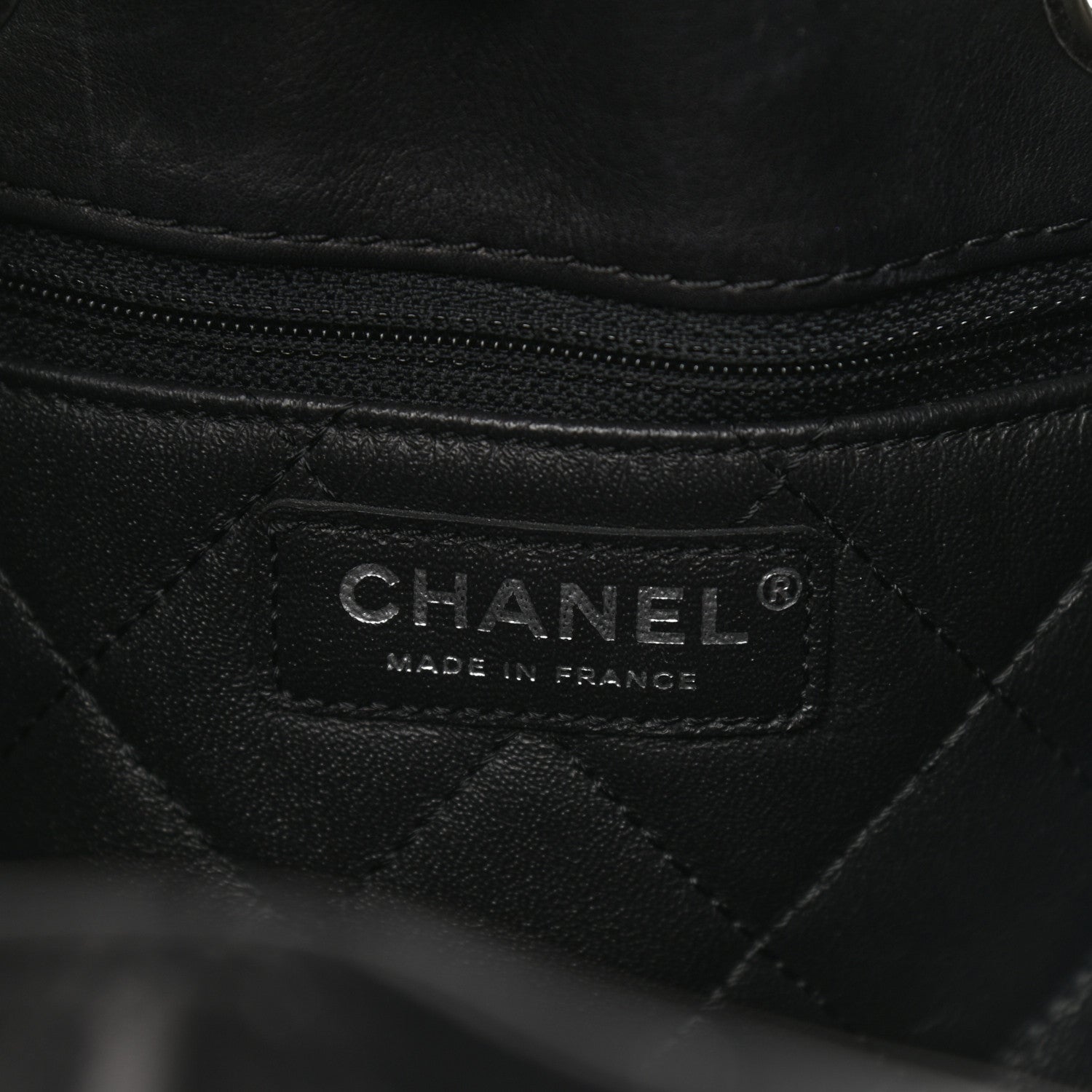 Chanel Calfskin Stitched Large Urban Luxury Drawstring Backpack Black 6 of 8
