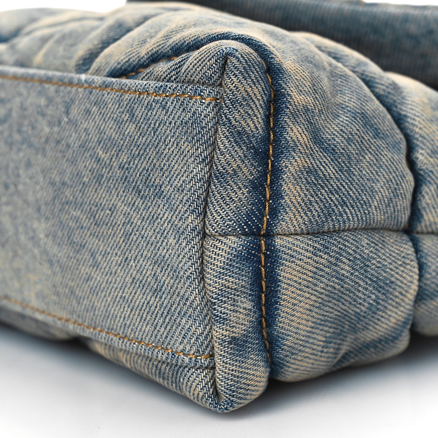 Saint Laurent Denim Quilted Toy Loulou Puffer Monogram Chain Satchel Rodeo Blue 7 of 7