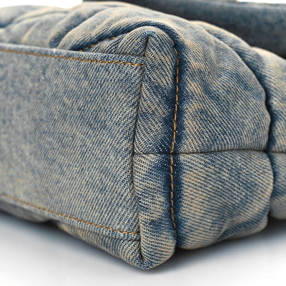 Saint Laurent Denim Quilted Toy Loulou Puffer Monogram Chain Satchel Rodeo Blue 7 of 7