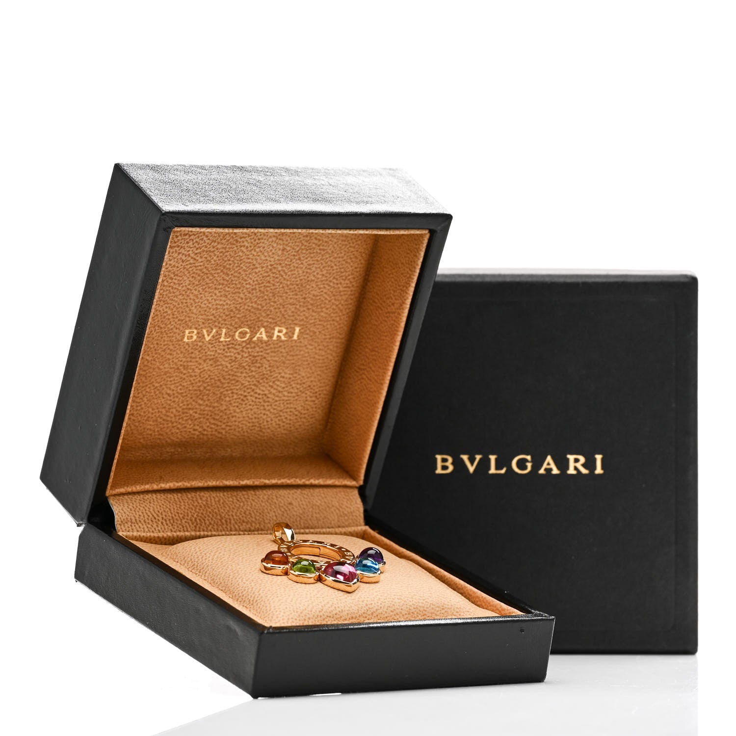 Bulgari 18K Yellow Gold Citrine Peridot Tourmaline Topaz Amethyst Allegra Pendant 5 of 5