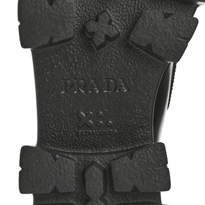 Prada Spazzolato Rois Metal Triangle Logo Monolith 55mm Loafers 38 Black 8 of 11