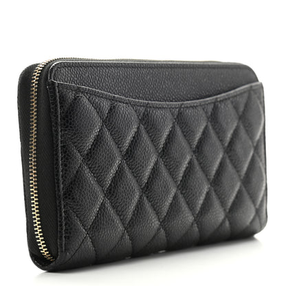 Chanel Caviar Quilted Large Gusset Zip Around Wallet Black 3 of 9