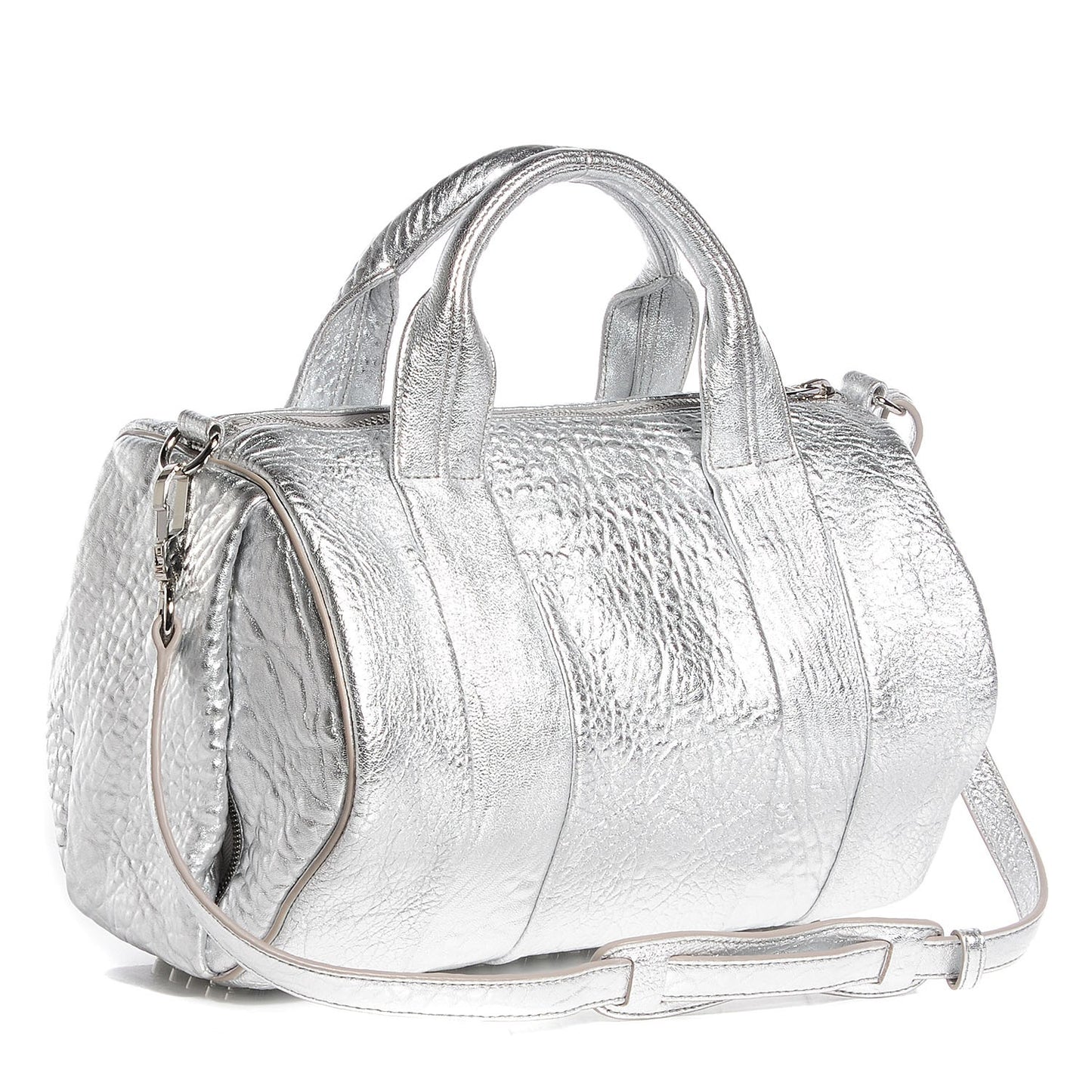 Pebbled Lambskin Rocco Metallic Rhodium