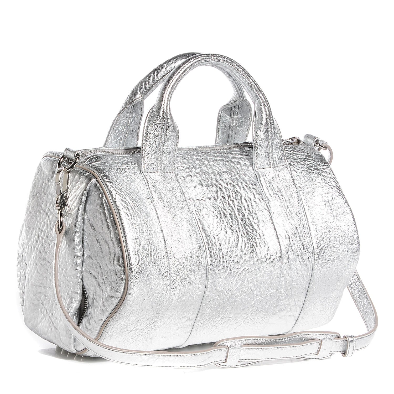 Alexander Wang Pebbled Lambskin Rocco Metallic Rhodium 3 of 7