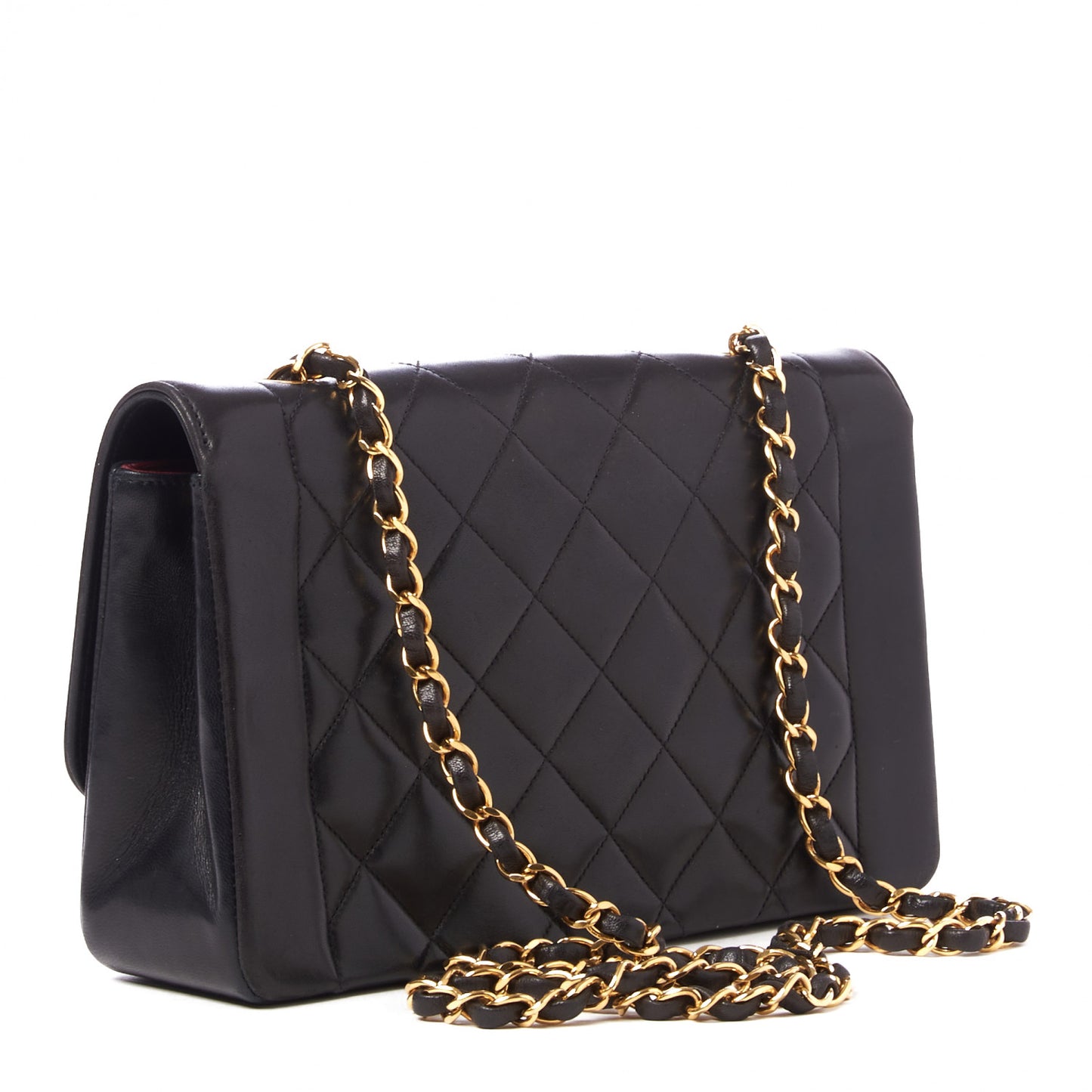 Lambskin Quilted Medium Single Flap Black