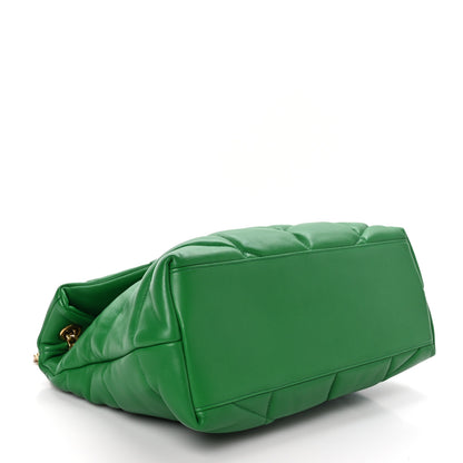 Saint Laurent Lambskin Quilted Medium Loulou Puffer Monogram Chain Satchel New Vert Praire 4 of 10