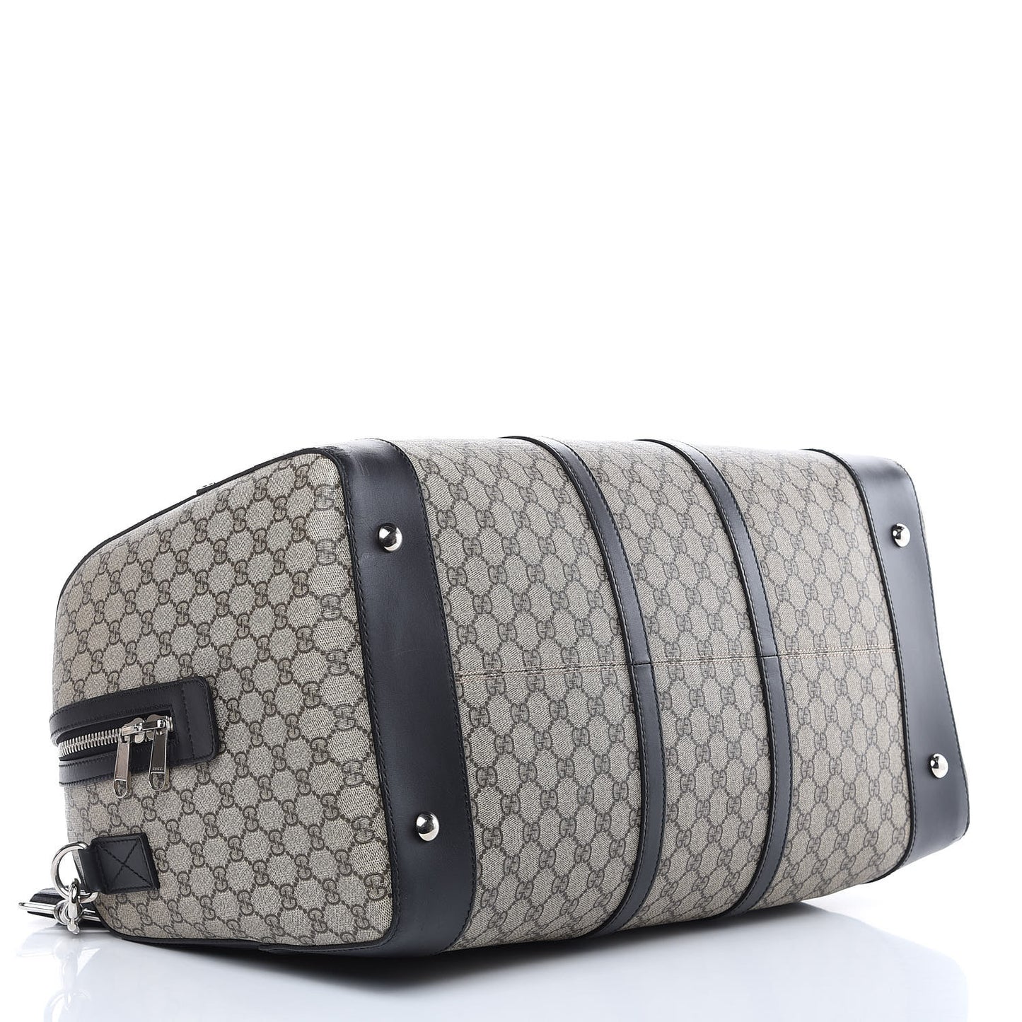 GG Supreme Monogram Selleria Calfskin Large Duffle Beige Ebony Black