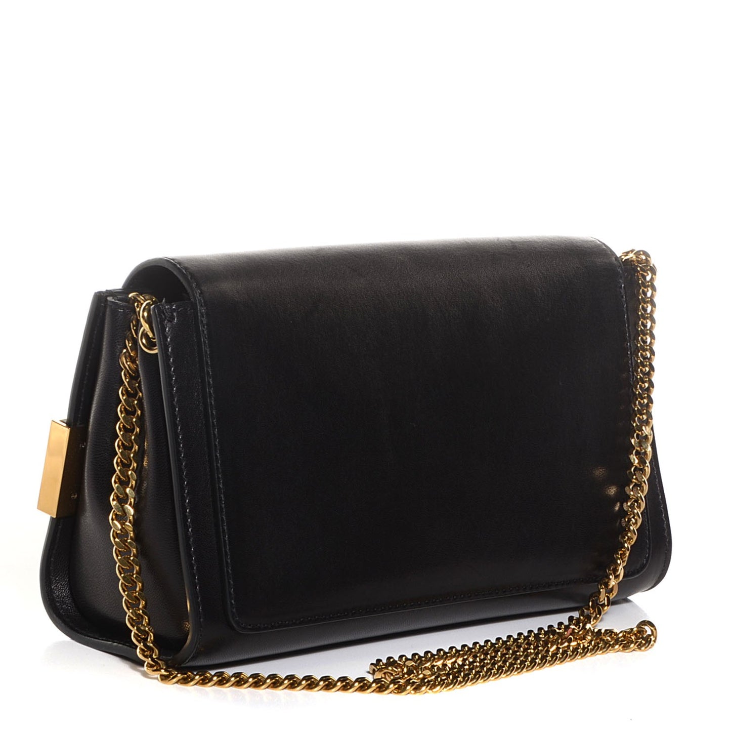 Nappa Calfskin Medium Elle Chain Clutch Black