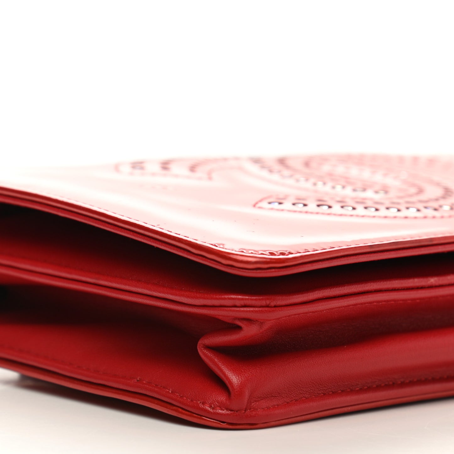 Patent Strass Wallet On Chain WOC Red