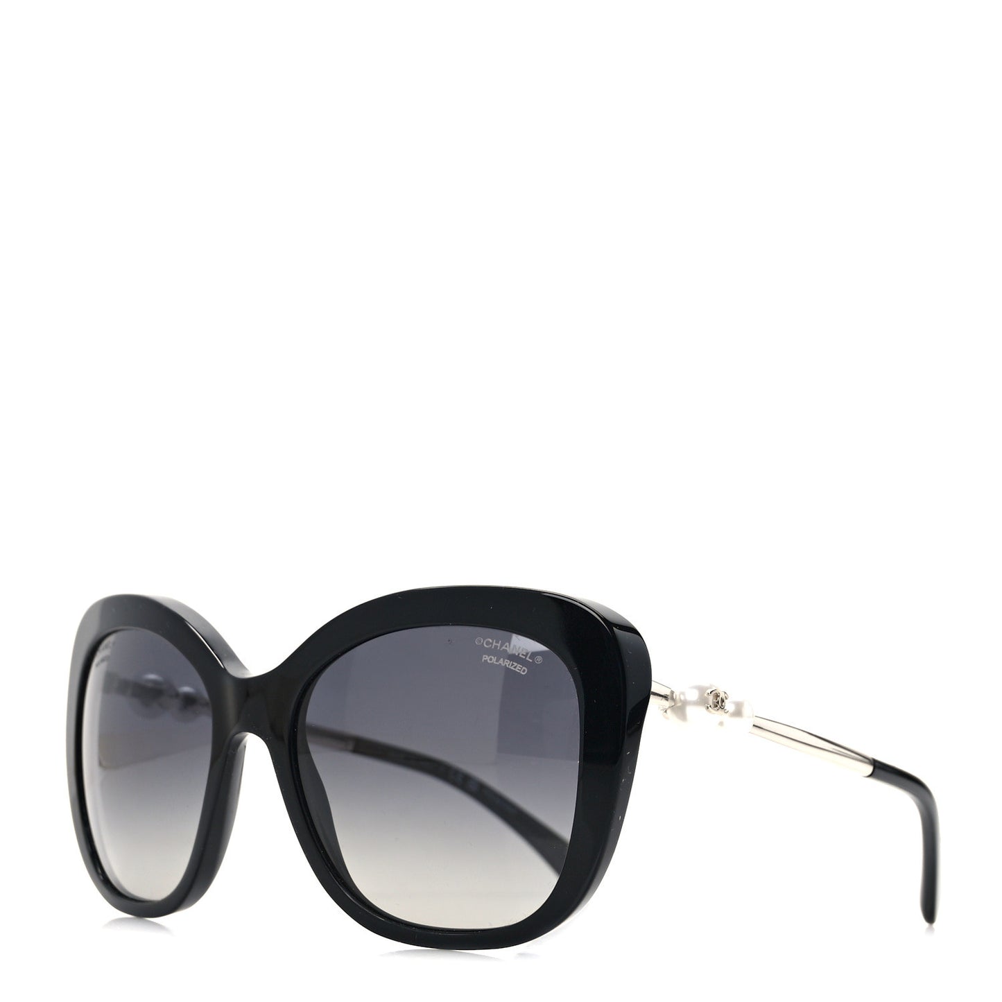 Acetate Polarized Butterfly Winter Pearl Sunglasses 5339-H Black