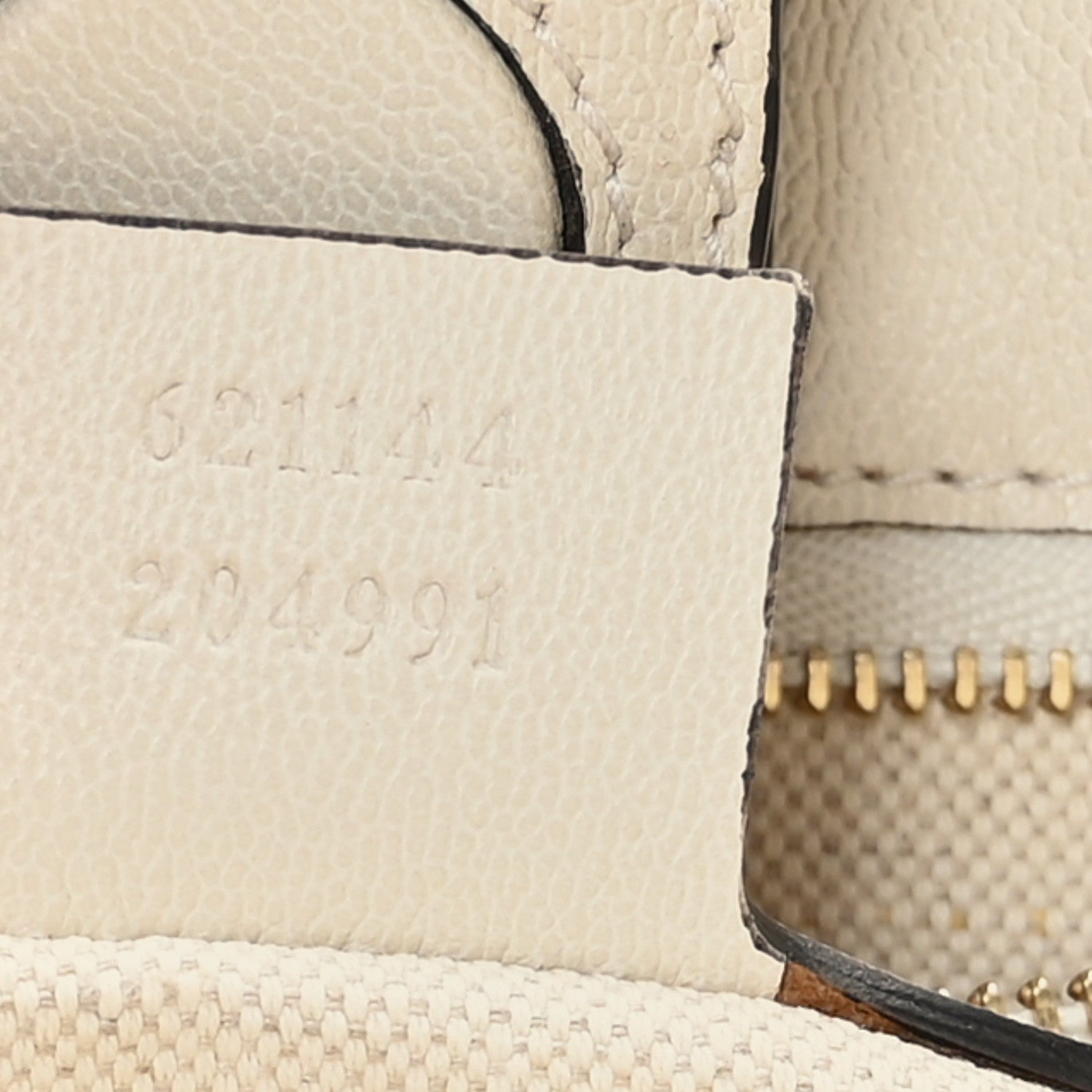Gucci Monogram Calfskin Medium Horsebit 1955 Tote Bag Beige Mystic White 7 of 9