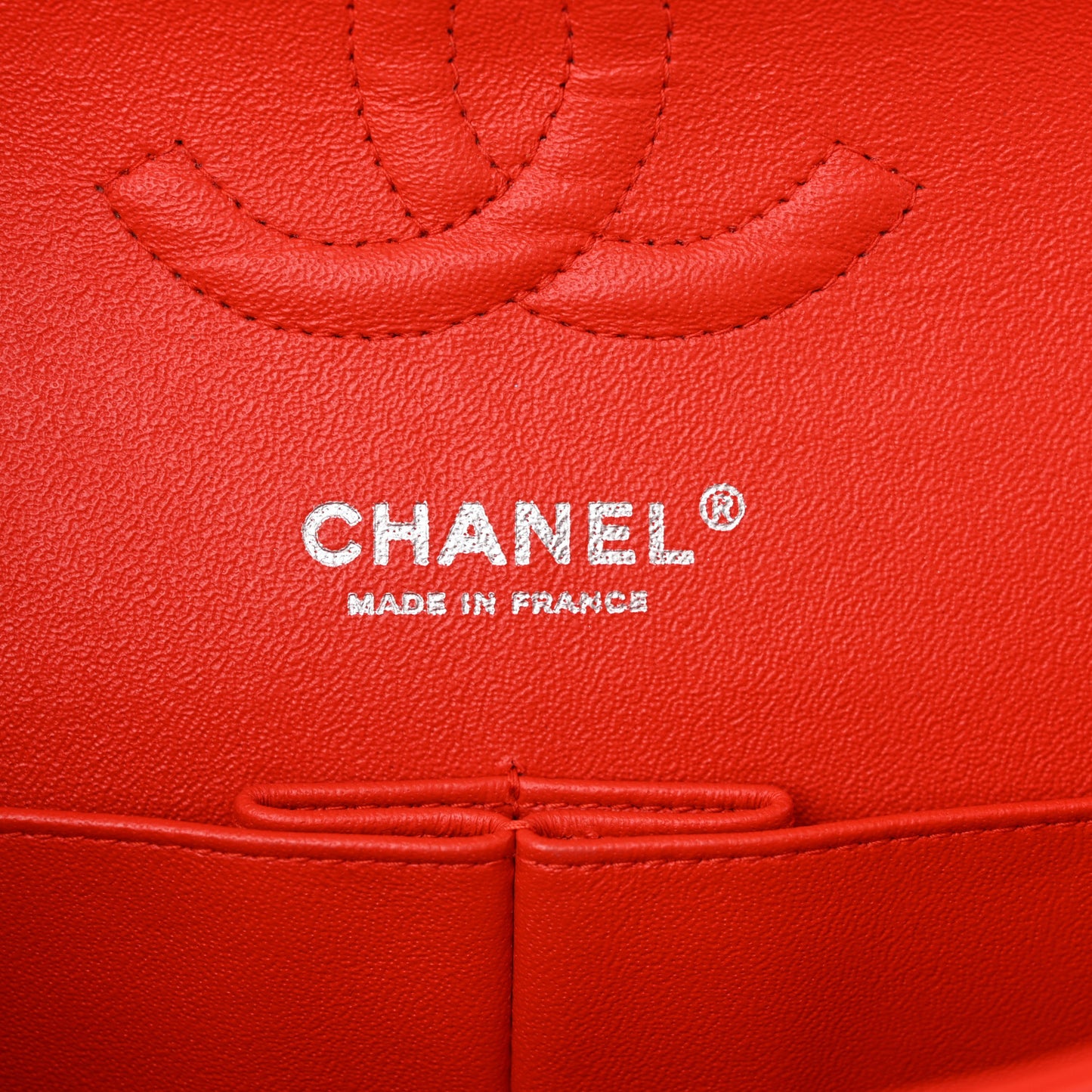 Patent Quilted Medium Double Flap Red