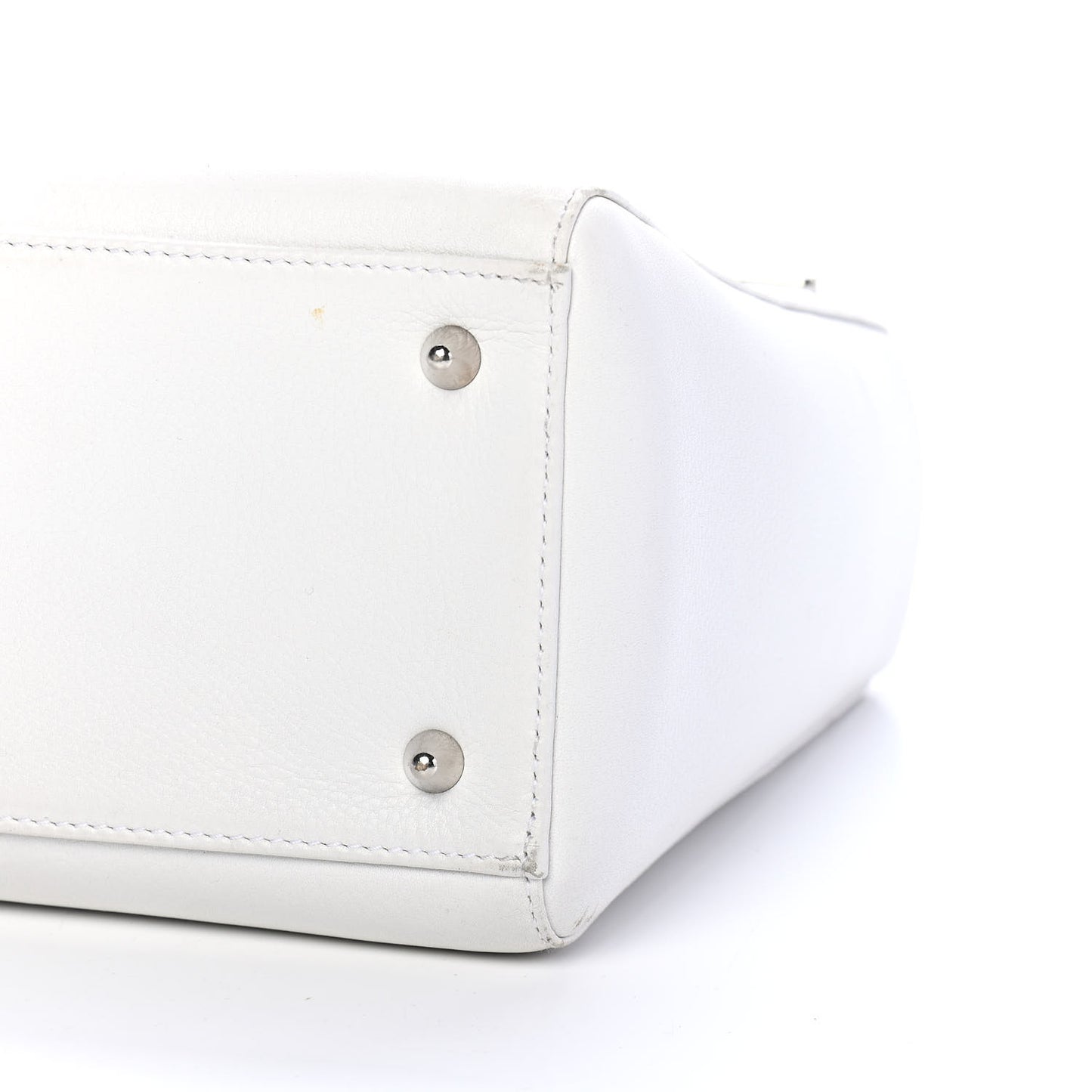Grained Calfskin Medium Lady Dior White