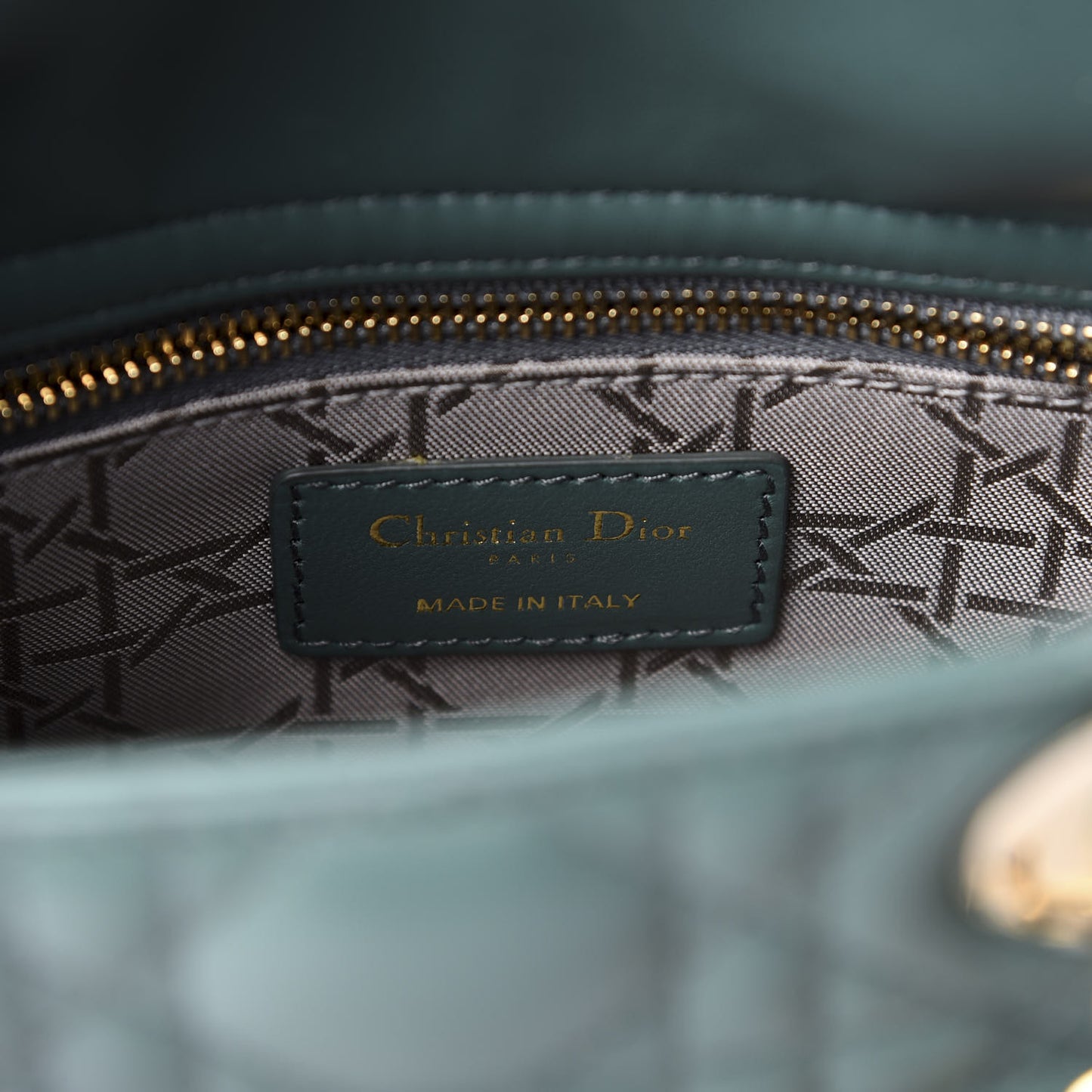 Lambskin Cannage Small My ABCDior Lady Dior Green