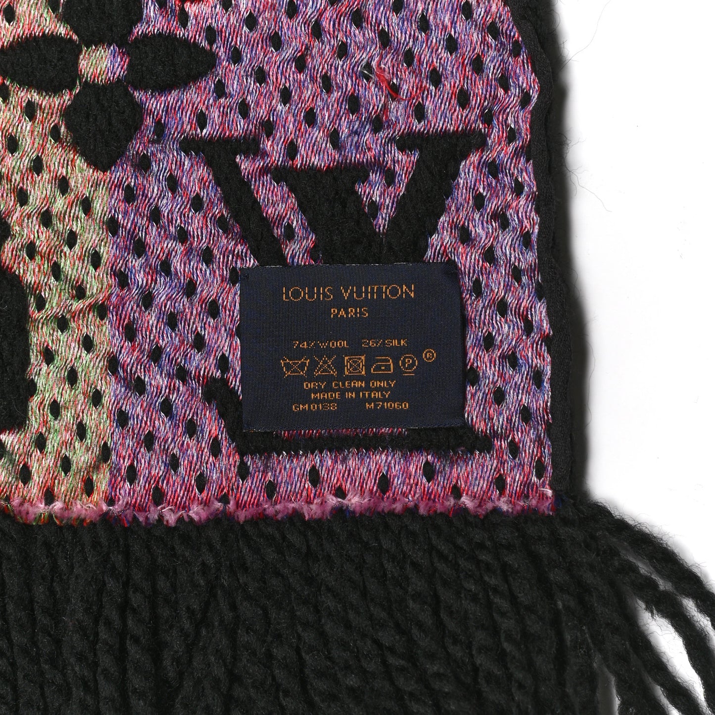 Wool Silk Stories Logomania Scarf Black